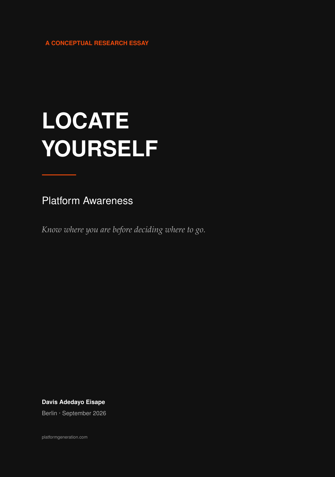 Cover of Locate Yourself: Platform Awareness by Davis Adedayo Eisape